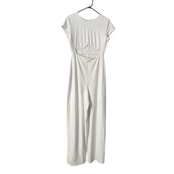 Susana Monaco Reverse Sweetheart Front Cutout Wide LegJumpsuit